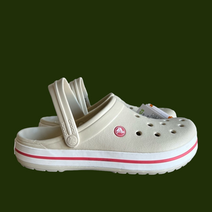 Crocs CrocBand Taupe Pink White Unisex Clog Size 10 or 12